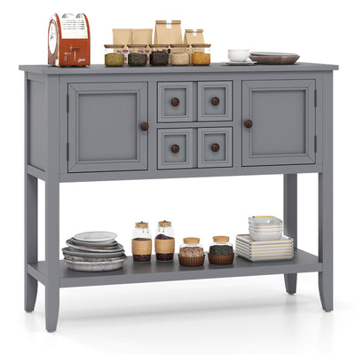 Buffet Sideboard Cabinet with 2 Doors and 2 Drawers-Gray