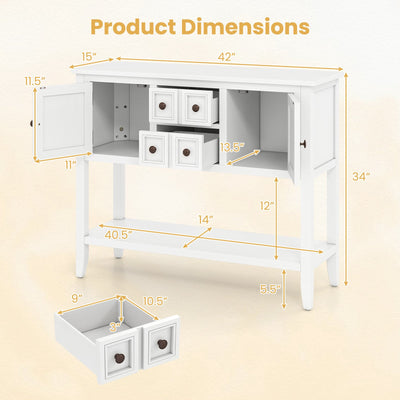 Buffet Sideboard Cabinet with 2 Doors and 2 Drawers-White