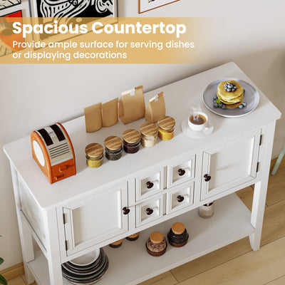 Buffet Sideboard Cabinet with 2 Doors and 2 Drawers-White