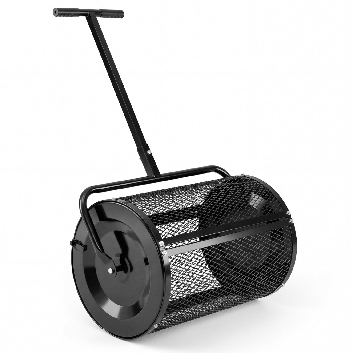Compost Spreader 24 Inch Peat Moss Spreader Roller with Height-adjusta