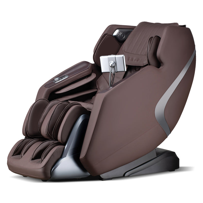 Mega Sale-Costway-4D SL-Track Full Body Massage Chair w/ Zero-Gravity Design, Heated Shawl, Neck & Back & Feet Heater, Calf & Foot Rollers,Magic Calf Rollers, Voice Control, Yoga Stretching, Smart Body Scanning, Touch Screen, Blue-tooth Speaker