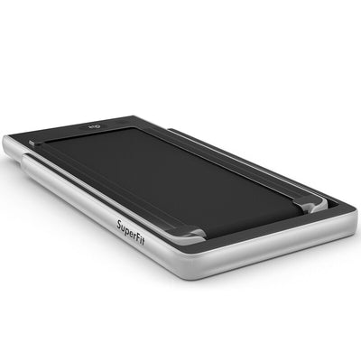 Electric Motorized Health and Fitness Folding Treadmill with Dual Display-Silver