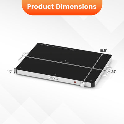 Electric Warming Food Warmer with Adjustable Temperature Control and Overheat Protection