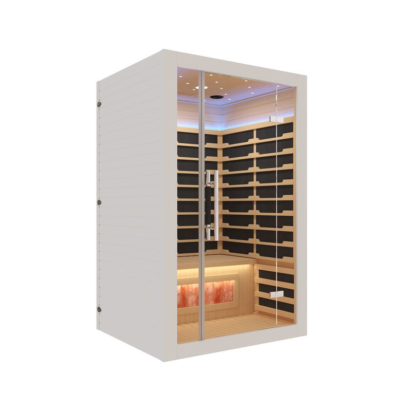 PREORDER OCTOBER 2025 *NEW 2025 Model* Icomfort 2 person Low EMF Infrared Sauna with Himalayan Salt Bar IC43-1860-White