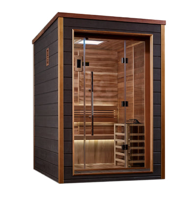 *Sale - GDI- Golden Designs Narvik 2 Person Outdoor-Indoor Traditional Sauna  - Canadian Red Cedar Interior(GDI-8202-01)
