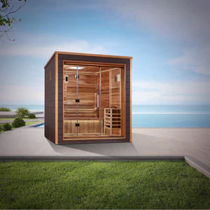 *GDI- Drammen 3 Person Outdoor-Indoor Traditional Sauna - Canadian Red Cedar Interior (GDI-8203-01)