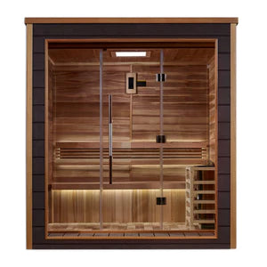 *GDI- Drammen 3 Person Outdoor-Indoor Traditional Sauna - Canadian Red Cedar Interior (GDI-8203-01)