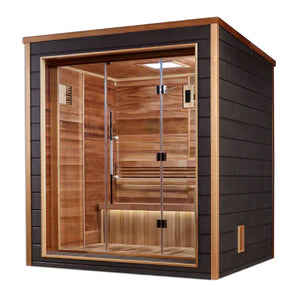*GDI- Drammen 3 Person Outdoor-Indoor Traditional Sauna - Canadian Red Cedar Interior (GDI-8203-01)