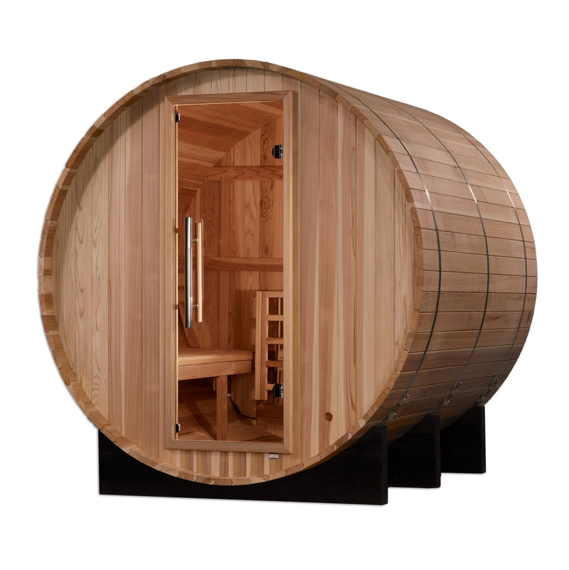 *Golden Designs Arosa 4 Person Barrel Traditional Sauna -  Pacific Cedar GDI-B004-01