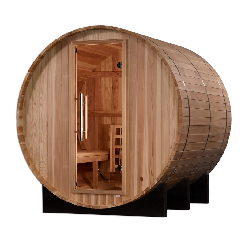 Golden Designs Arosa 4 Person Barrel Traditional Sauna -  Pacific Cedar GDI-B004-01