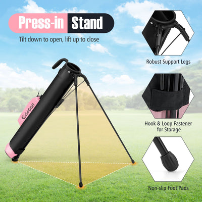 Golf Stand Bag Lightweight Golf Bag for The Driving Range-Pink