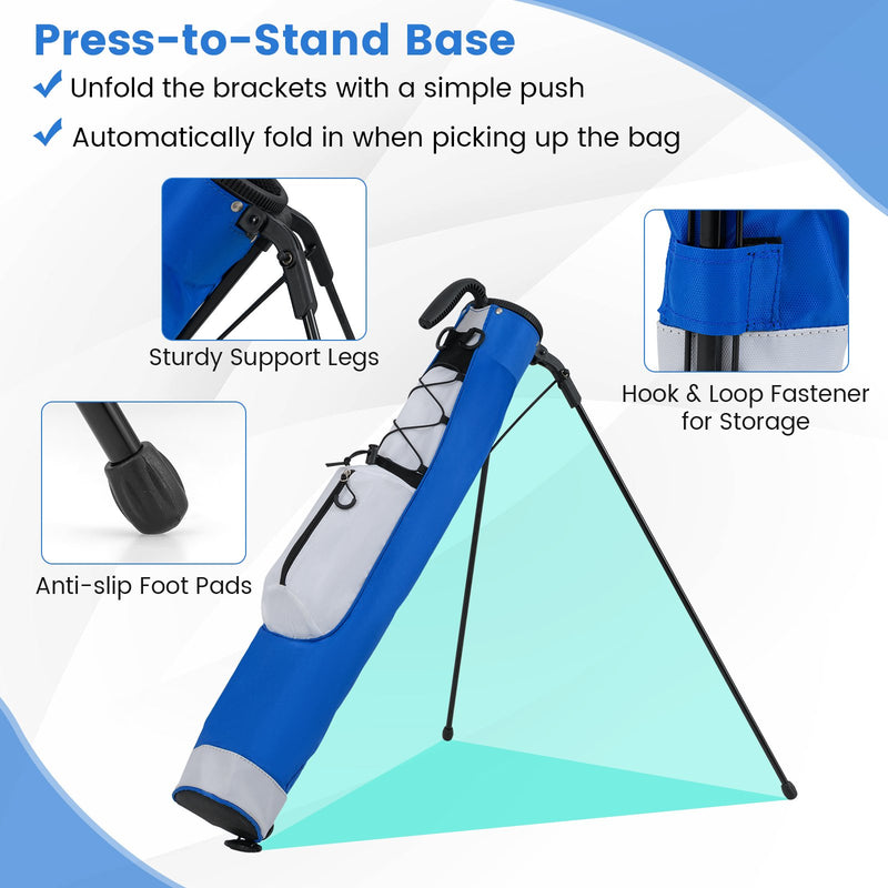 Golf Stand Bag Lightweight Golf Bag for The Driving Range-White