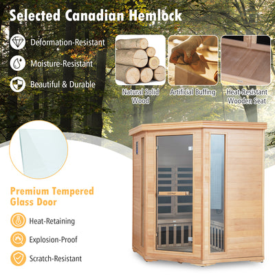 Costway- 2024 Premium Corner 3D Full Spectrum Sauna With Red Light Therapy/ Far Infrared-App Controlled, Fully Loaded-Low EMF, JV11522US