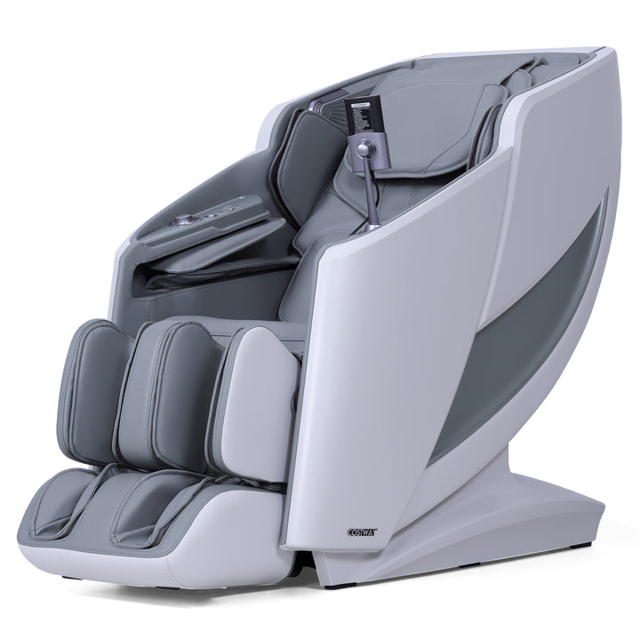 Costway-4D Flexible Track Massage Chair, Full Body Zero Gravity Massage Chair w/ Airbags, Waist Heater, Foot Rollers, Voice Control, Memory Function, Electric Calf Frame, Auto Body Scan, Wireless Charging Station, Thai Stretching- JL10042WL - Relaxacare