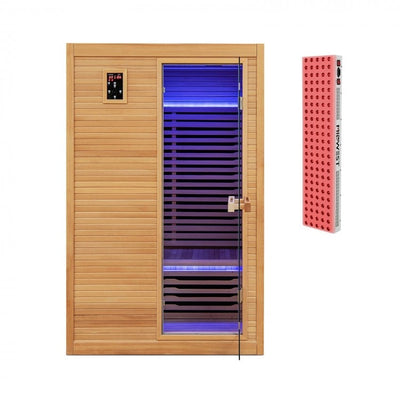 Pre Order-2024 Model-Mega Sale-Bonus Free Red Light Therapy-Costway-2-3 Person 3D Premium Infrared Sauna With PureTech Carbon Panel Low EMF-Chromotherapy, JV11521US