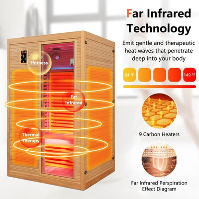 *LIMITED STOCK* - Mega Sale-Bonus Free Red Light Therapy-Costway-2-3 Person 3D Premium Infrared Sauna With PureTech Carbon Panel Low EMF-Chromotherapy- #1 Selling Sauna In North America