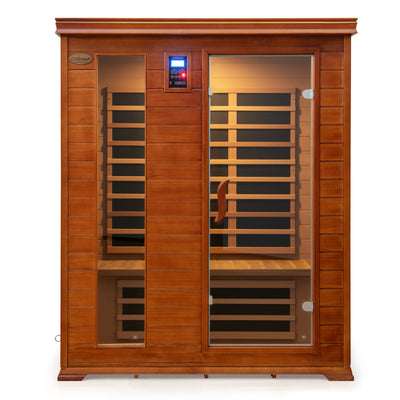 Costway- 2025 Model- 3 Person Infrared Sauna, Canadian Red Cedar Wood Far Infrared Sauna Room with 10 Carbon Heaters, Bluetooth Speakers, Reading Light, Indoor Personal Spa for Home Gym Relaxation