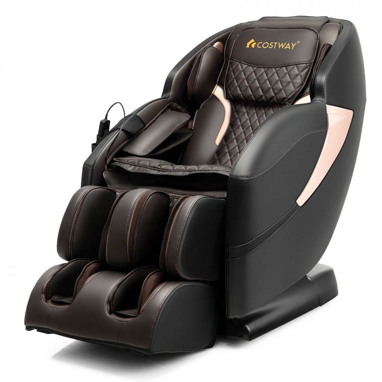 Mega Sale-Costway-Relaxation 25 - Zero Gravity SL-Track Electric Shiatsu Massage Chair with Intelligent Voice Control