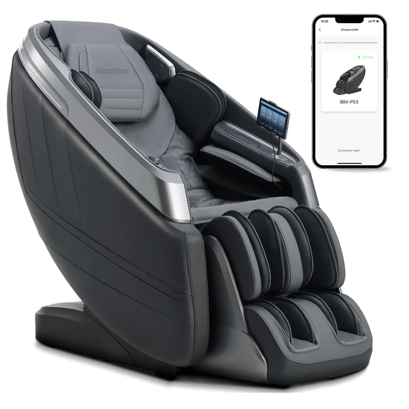2024 Model-IBoomas 4D Fully Loaded Massage Chair With Calf Spinners Pro, App and Voice Control