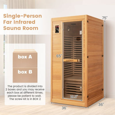 - Costway Premium 1 Person Sauna With Chromotherapy , Bluetooth Speakers and Low EMF, JV11410US
