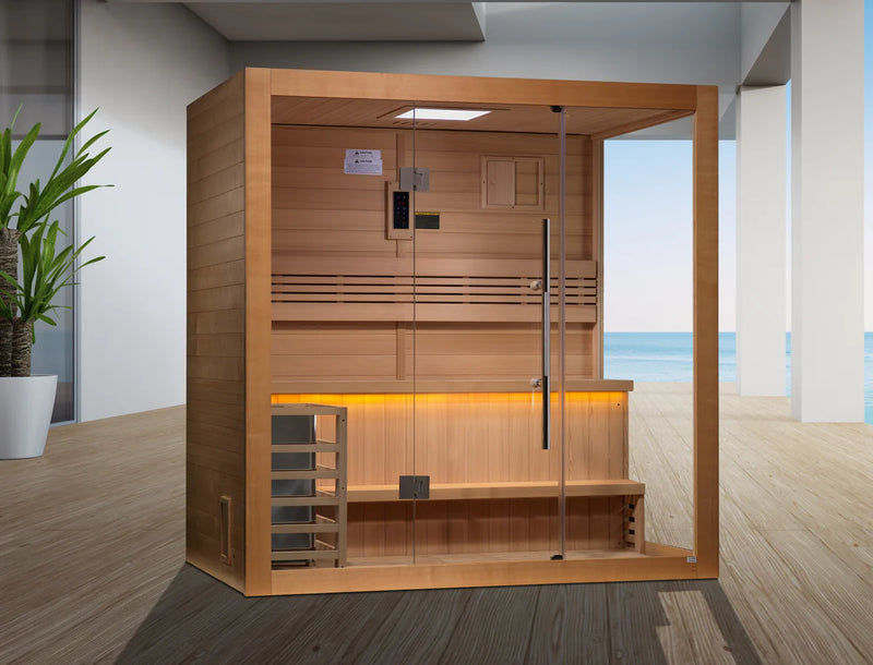 GDI - "Forssa Edition" 3-4 Person Indoor Traditional Steam Sauna - Canadian Red Cedar Interior (GDI-7203-01)