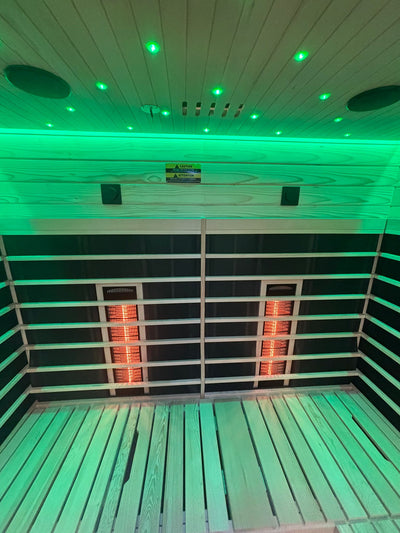 Mega Sale-5-6 Person Westinghouse WES43-6000 Full Spectrum Sauna with Galaxy Lighting and Ergonomic Backrest - Low EMF