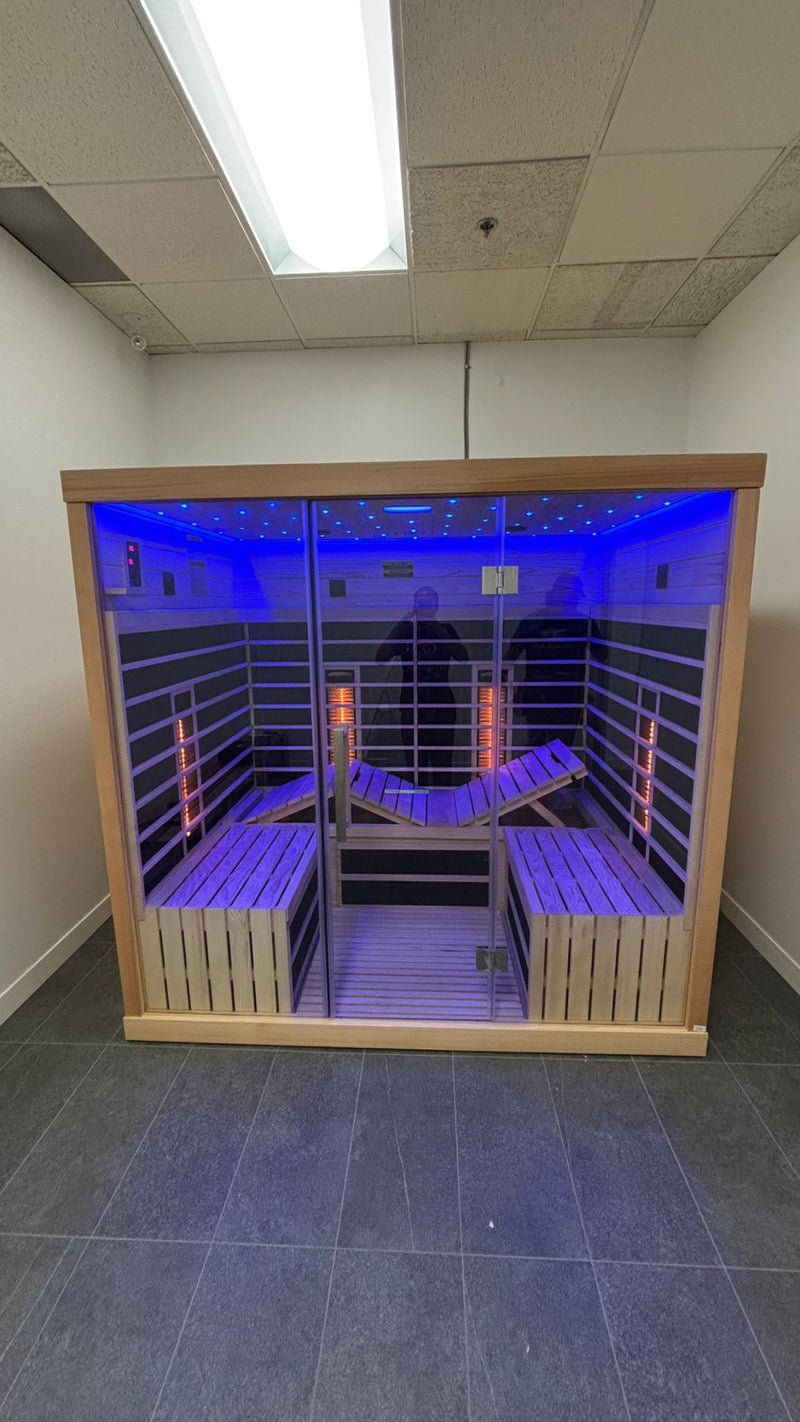 Mega Sale-5-6 Person Westinghouse WES43-6000 Full Spectrum Sauna with Galaxy Lighting and Ergonomic Backrest - Low EMF