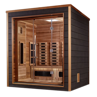 *GDI- Visby 3 Person Outdoor-Indoor PureTech Hybrid Full Spectrum Sauna, Canadian Red Cedar Interior - GDI-8223-01
