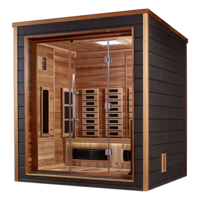 *GDI- Visby 3 Person Outdoor-Indoor PureTech Hybrid Full Spectrum Sauna, Canadian Red Cedar Interior - GDI-8223-01