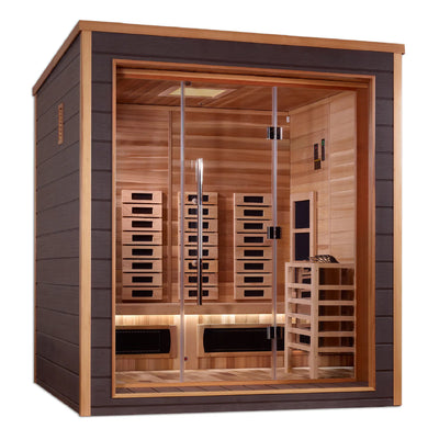 *GDI- Visby 3 Person Outdoor-Indoor PureTech Hybrid Full Spectrum Sauna, Canadian Red Cedar Interior - GDI-8223-01