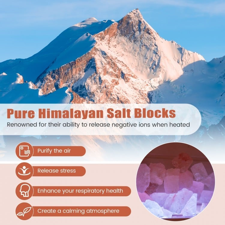 Sauna Package- Indoor Spa Package- Fully Loaded Full Spectrum Red Light, Salt Therapy Corner Sauna+ Icomfort 4D massage Chair
