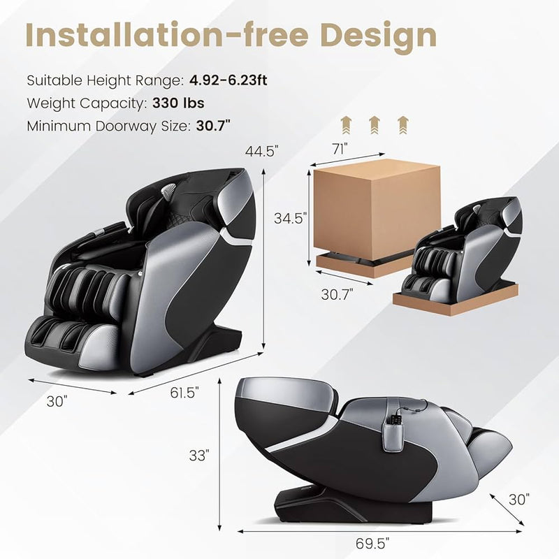 - Demo - COSTWAY - JL10003WL - Relaxacare Special Buy-Full Body Zero Gravity L-Track Massage Chair Recliner With Voice Control