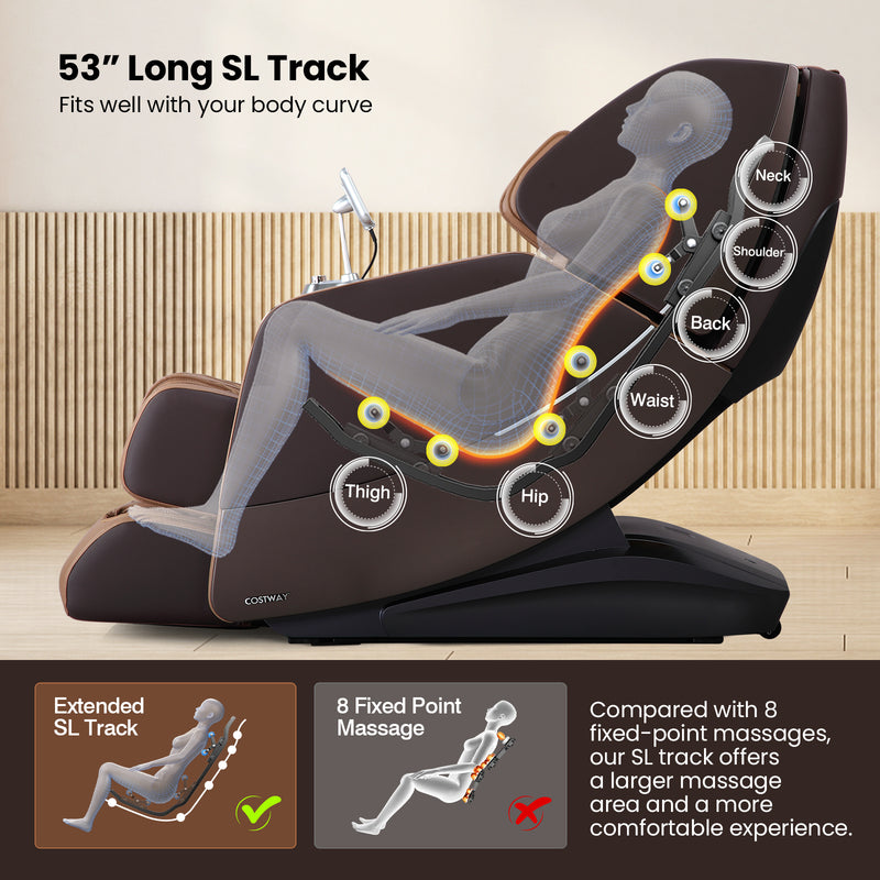 (Demo unit) Costway-SL Track 3D Full Body Massage Chair, Zero Gravity-Active Thai Stretch, Chiro Twist, 3D foot Massage-Jl10030 Fully Loaded