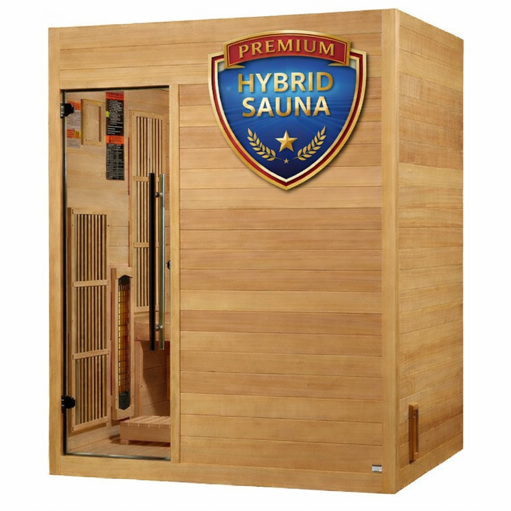 PREORDER APRIL - Holiday Sale-**GDI - NEW 2025 Soria 3 Per Hybrid infrared/Traditional Sauna (Indoor). Fully Loaded Full Spectrum, with Harvia Traditional Stove and Salt Bar GDI-8330-01 - Relaxacare
