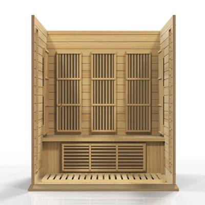 GDI - Maxxus 3 Person Near Zero EMF FAR Infrared Sauna - Canadian Hemlock MX-K306-01-ZF CED