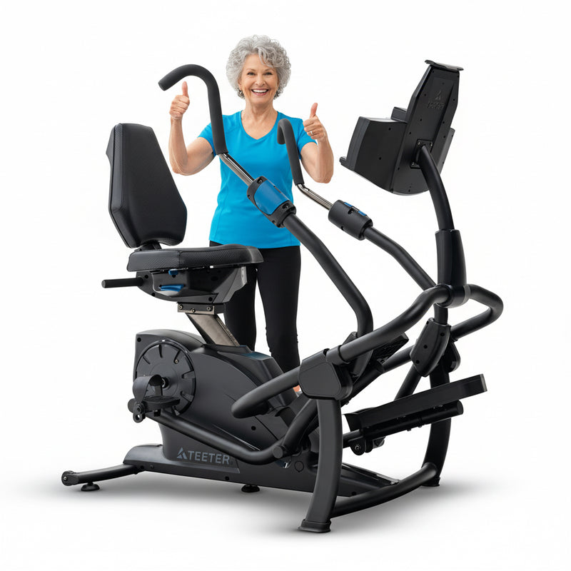 Teeter-FreeStep LT7 Recumbent Cross Trainer-Inspire motivation with a 9” display and 21 Pre‑Programmed Low Impact Workouts- Commercial Grade