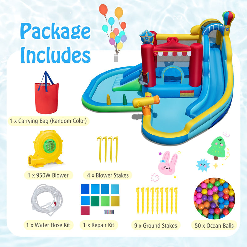 Inflatable Water Park Water Slide Wet Dry Combo Bounce House