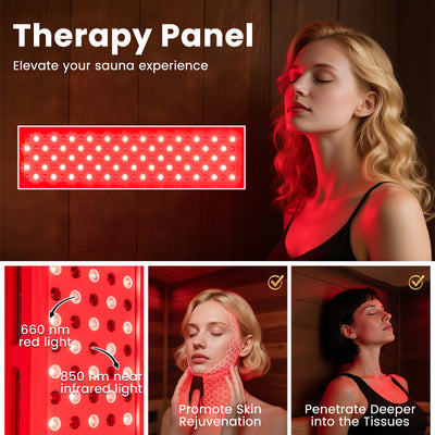 NEW 2025 MODEL - COSTWAY Far Infrared Corner Sauna, 3-5 Person Canadian Hemlock Indoor Sauna Spa Room w/ Carbon &amp; Mica Heaters, Near-Infrared &amp; Red Light Therapy Panel, Chromotherapy Lights, Speakers, Tempered Glass Door