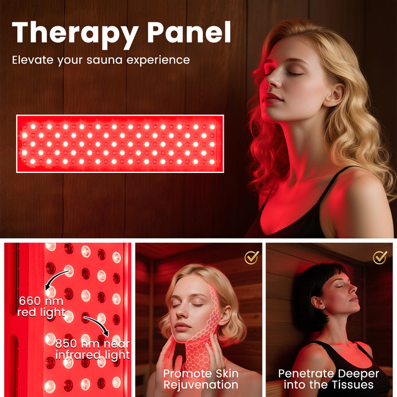 NEW 2025 MODEL - COSTWAY Far Infrared Corner Sauna, 3-5 Person Canadian Hemlock Indoor Sauna Spa Room w/ Carbon &amp; Mica Heaters, Near-Infrared &amp; Red Light Therapy Panel, Chromotherapy Lights, Speakers, Tempered Glass Door