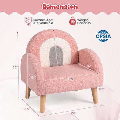Kids Armchair with Comfy Backrest and Armrests-Pink