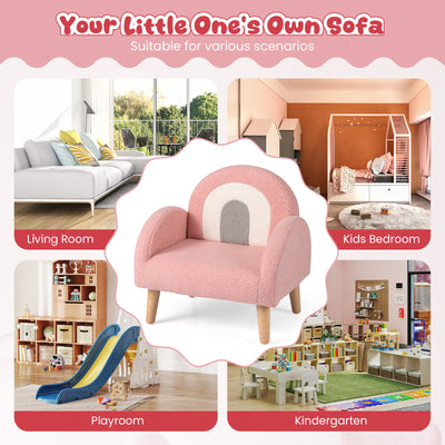 Kids Armchair with Comfy Backrest and Armrests-Pink