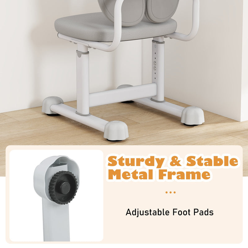 Kids Desk Chair Children Study Chair with Double Back Support and Adjustable Height-Gray