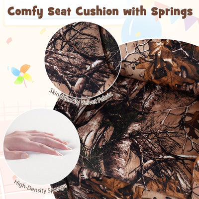 Kids Recliner Chair Push Back Toddler Reclining Armchair with Cup Holder-Camouflage