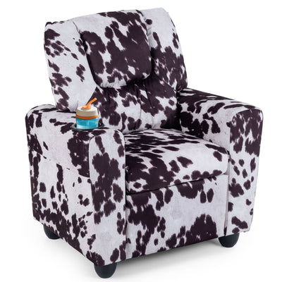 Kids Recliner Chair Push Back Toddler Reclining Armchair with Cup Holder-White