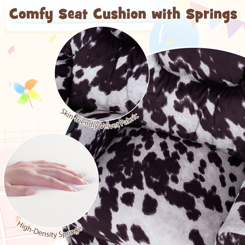Kids Recliner Chair Push Back Toddler Reclining Armchair with Cup Holder-White