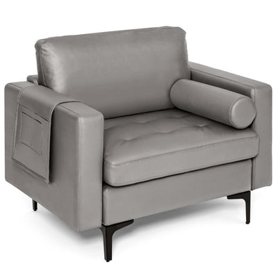 Living Room Set: Floor Lamp + Accent Chair + 3-Seat Sofa