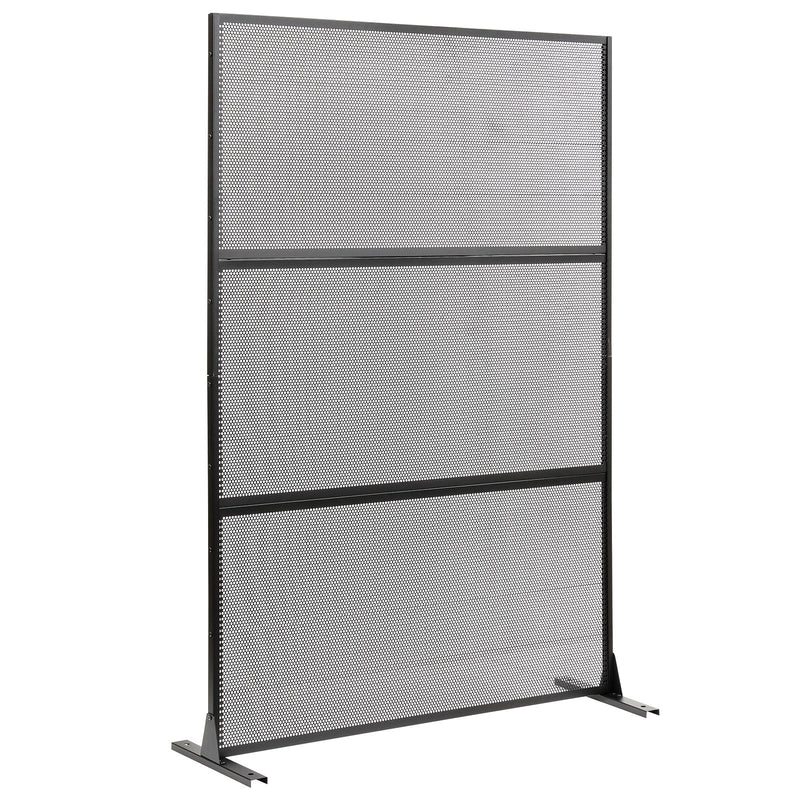 Metal Privacy Screen with Expansion Bolts and Connection Screws-Black