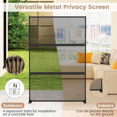Metal Privacy Screen with Expansion Bolts and Connection Screws-Black