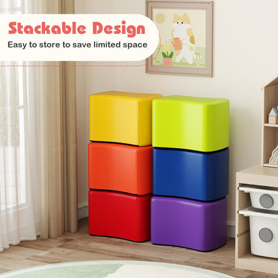 Modular Stool Set for Kids 6 PCS Butterfly Stools-Multicolor