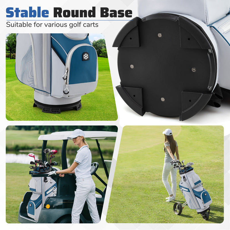 Molded Lock Top Golf Cart Bag with 14-Way Full Length Dividers and 11 Pockets-Navy